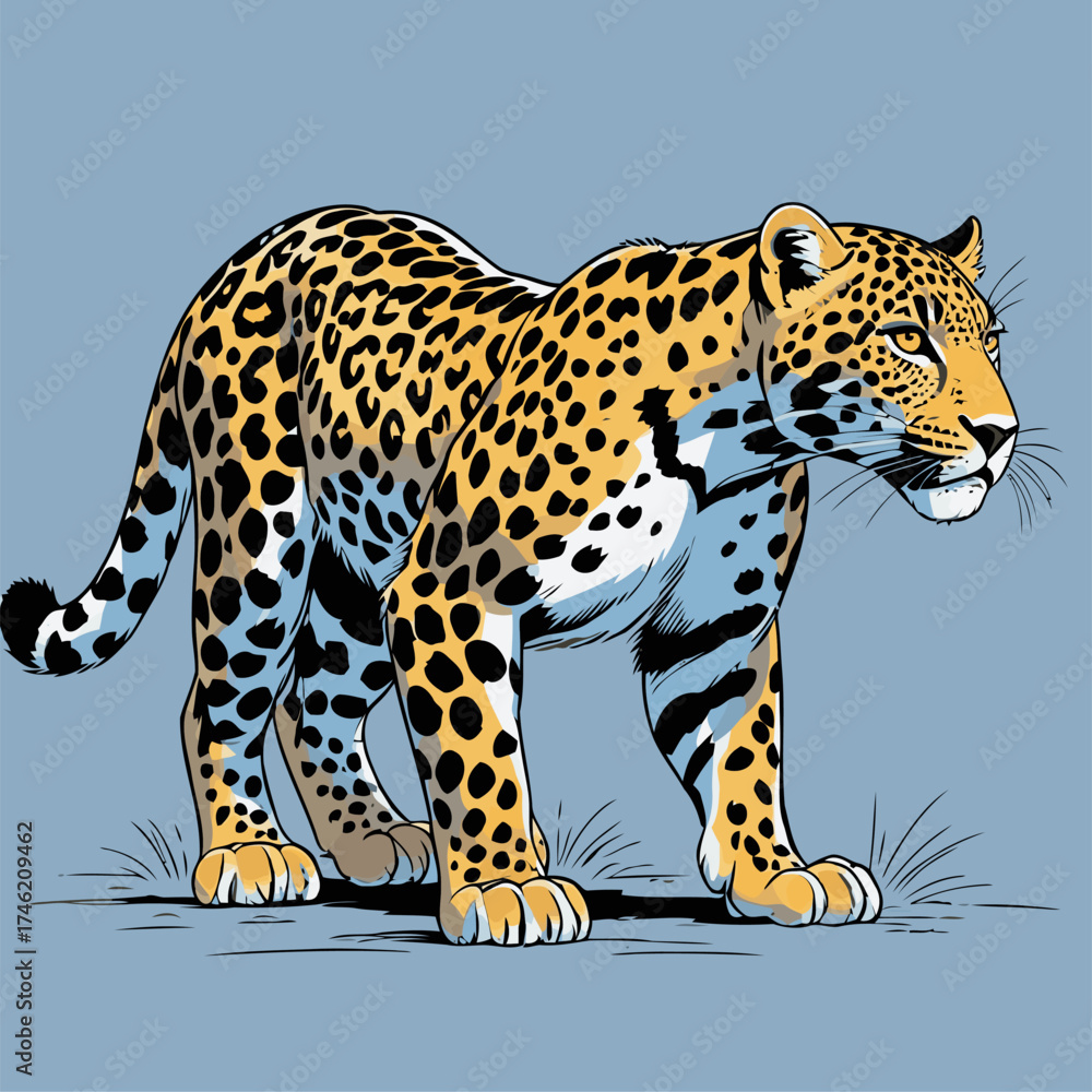 Obraz premium realistic leopard vector illustration