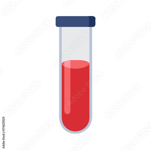 A blood test tube icon with red liquid