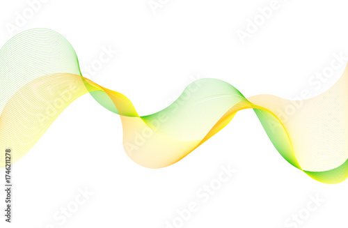 曲線グラデーション抽象的背景　イエロー・グリーン　Curved gradient abstract background yellow-green