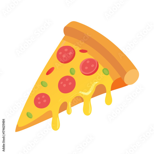 A single slice of pizza with melted cheese and toppings