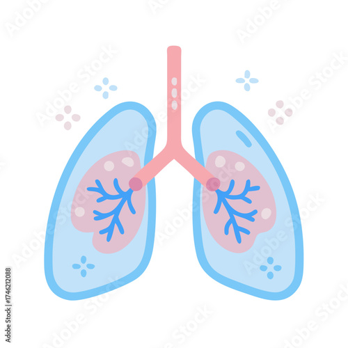 Illustrative depiction of clean and healthy lungs