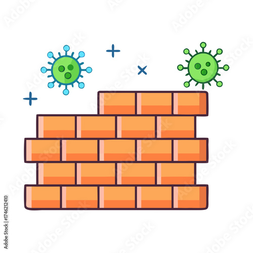 Virus Protection Wall Blocking Spread of Coronavirus 