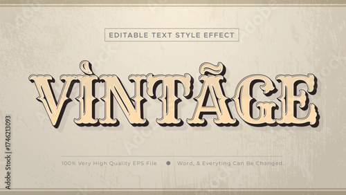 Vintage old-style editable text effect