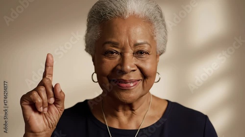 Wise Woman Shares a Point, Smiling, Thinking & Having a Great Idea