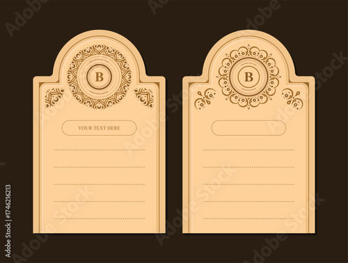 Elegant Decorative Label Template with Floral Frame for Branding Purpose