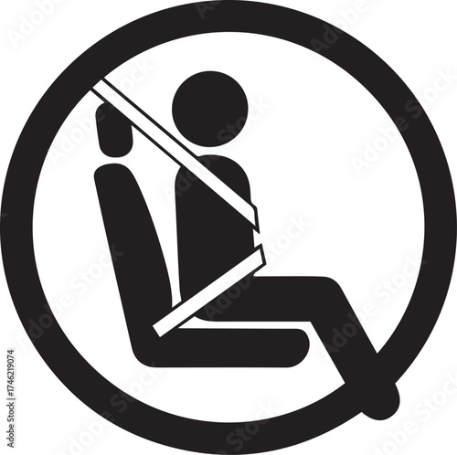 Seatbelt Compliance Icon: Passenger Safety, Regulation & Vehicle Protection Symbol