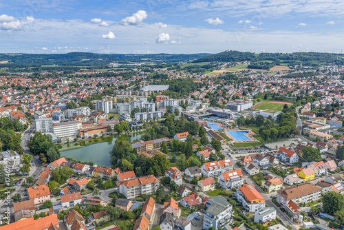 Ausblick auf Neumarkt in der Oberpfalz an einem sonnigen Sommertag