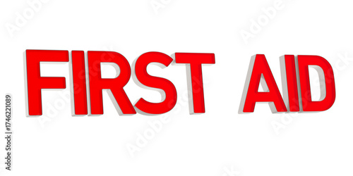 First aid sign on white background. Isolated 3D illustration
