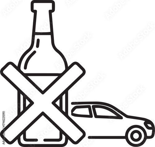 No Alcohol Driving Icon
