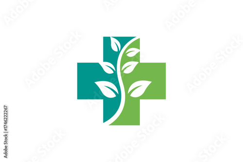 Healing Tree and Medical Cross Logo vector