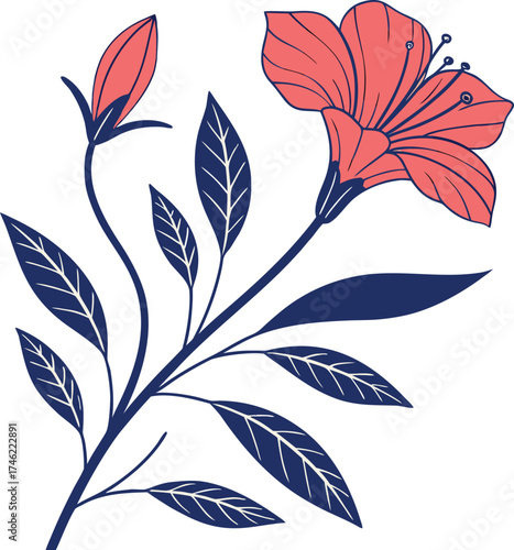 Simplicity Blossoms Through Red Bloom