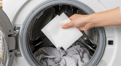 Adding Dryer Sheets to Washing Machine for Freshness