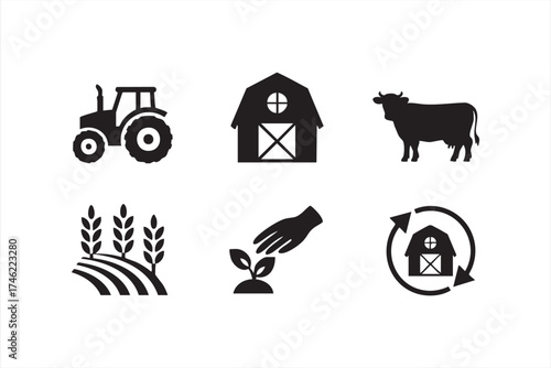 Farm vector illustrations featuring crops, livestock, and agriculture growth concepts
