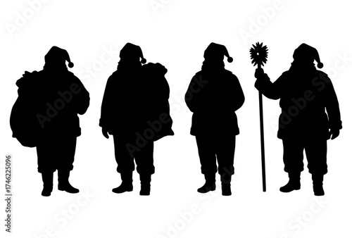 Santa claus silhouette collection