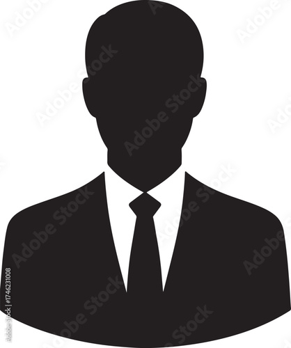 Confident businessman icon vector illustration shows one handsome person in a suit and tie for corporate success