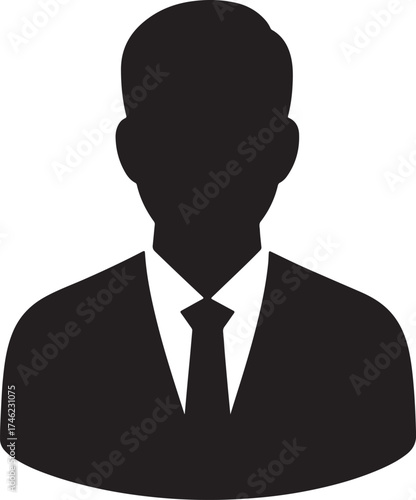 Confident businessman in a suit icon vector illustration for professional success symbol