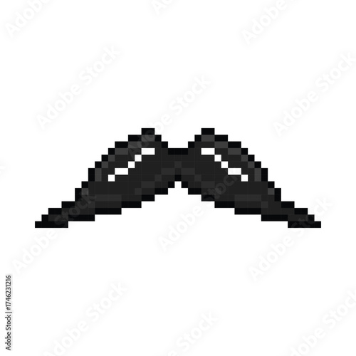 Pixel art moustache graphic design element