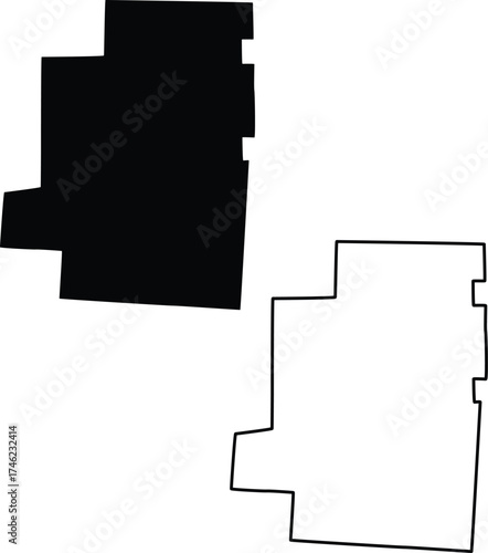 Map of Morrow County Ohio USA Silhouette Flat and Outline Design