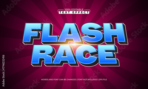 flash race editable text effect