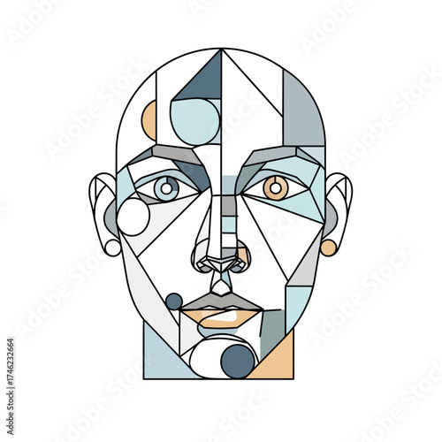 Geometric Abstract Face Portrait.