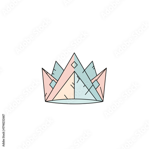 Geometric Crown Illustration.