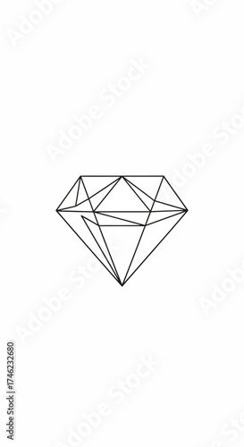 Geometric Diamond Line Art.