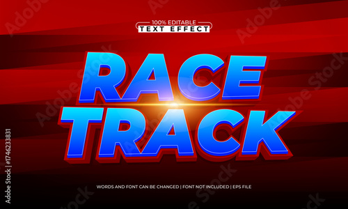 race track editable text effect