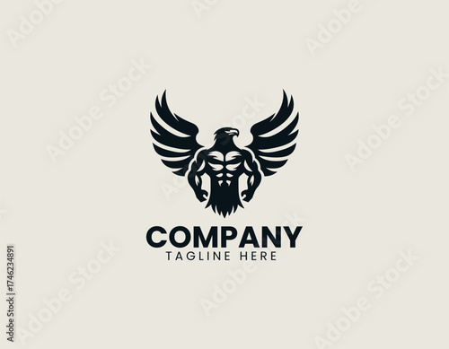 Mighty Musc Eagle vector logo illustration