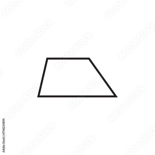 Trapezoid Shape Outline – Basic 2D Geometric Figure Vector Illustration