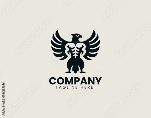 Mighty Musc Eagle vector logo illustration