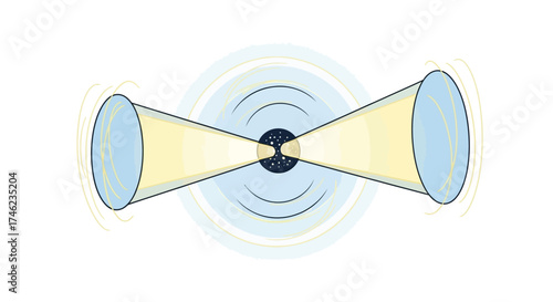 Illustration of a black hole emitting jets of energy.