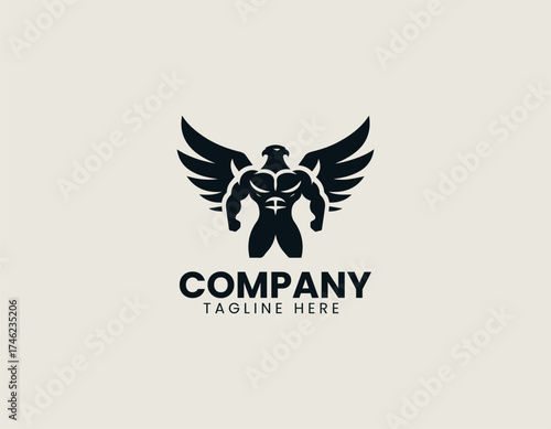 Mighty Musc Eagle vector logo illustration
