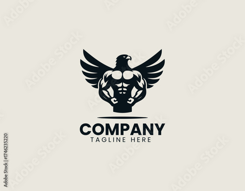 Mighty Musc Eagle vector logo illustration