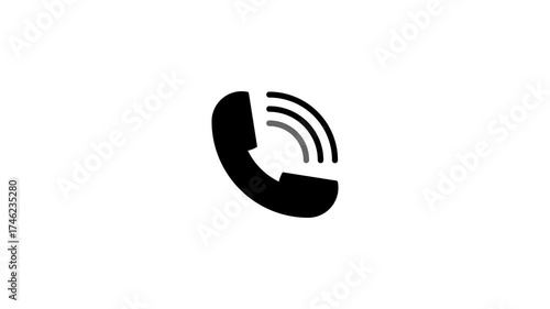 Animated Outgoing Call Icon with Propagating Signal Waves for Mobile Communication UI