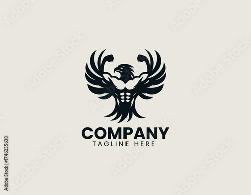 Mighty Musc Eagle vector logo illustration