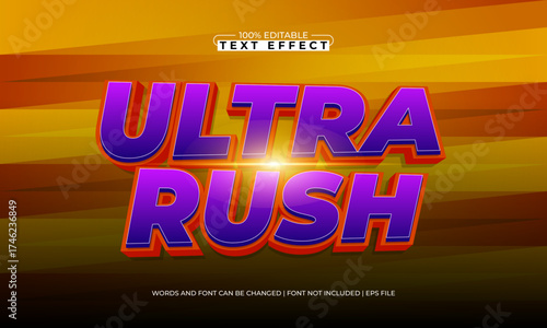 ultra rush editable text effect