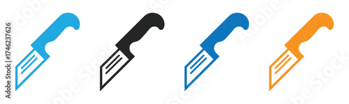 Scalpel icon Black and white outline vector,Scalpel icon. medical surgical surgery tool equipment use by doctor for postmortem body cut. 