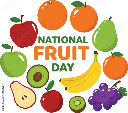 Celebrate national fruit day with a vibrant assortment of fresh fruits promoting healthy eating and fun isolated on transparent background