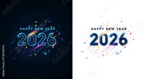 Festive 2026 New Year's Celebration with Sparkling Design Elements