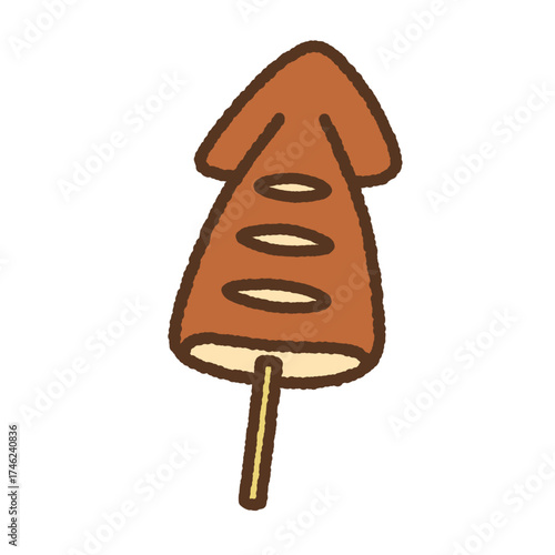 手書き風のアイコン　イカ串