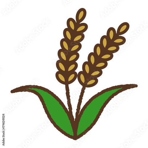 手書き風のアイコン　稲