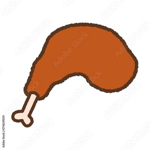 手書き風のアイコン　骨付きチキン