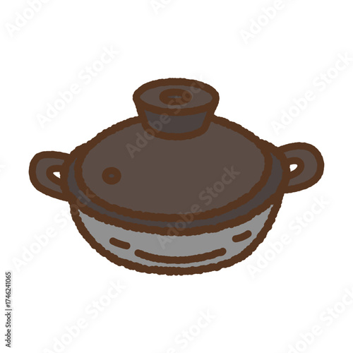 手書き風のアイコン　土鍋
