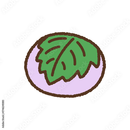 手書き風のアイコン　桜餅