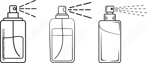 Spray Bottle Icon  Cleaning Tool Line Art Vector Illustration