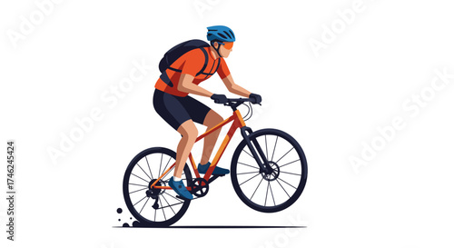 Dynamic Cyclist Performing a Wheelie on a Bicycle An Active Lifestyle Illustration