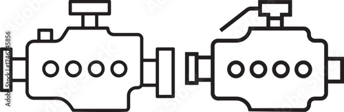Engine Icon  Automotive Part Vector Illustration