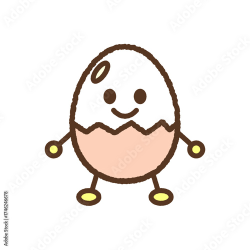 手書き風のキャラクターアイコン　ゆで卵