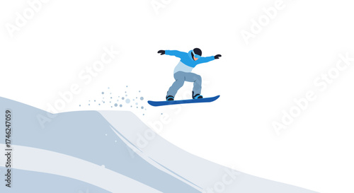 Snowboarder Airborne A Dynamic Winter Sports Illustration