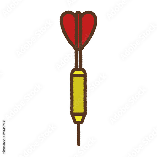 手書き風のアイコン　ダーツ　矢